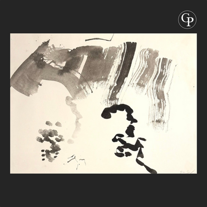 Hanna Ben-Dov - Profil Chimérique - Encre et Lavis d'Encre de Chine - Lyrical Abstraction Ink Wash Drawing